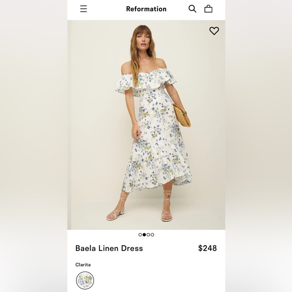 NWT Reformation Baela Linen Dress size 4
